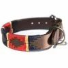 Pioneros Red/Navy/Cream Stripe Dog Collar