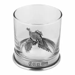 Farlows 11oz Glass/Pewter Whisky Tumbler Set Of 2