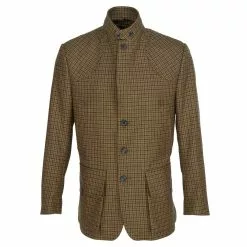 Farlows Norfolk Tweed Shooting Jacket -Shooting Sales Shop f17a0388olivehoundstooth1 5