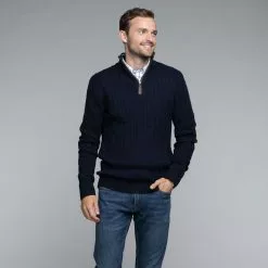 Schoffel Cable 1/4 Zip Cashmere Knitted Jumper -Shooting Sales Shop f18a0063.07