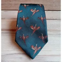 Farlows Large Pheasant Silk Tie -Shooting Sales Shop f19a0048green 1