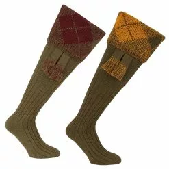 Farlows Chunky Argyle Sock & Garter Set
