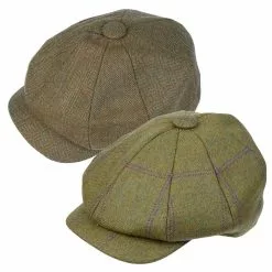 Farlows Ladies 8 Piece Tweed Cap