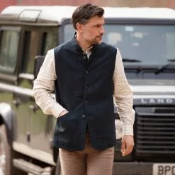 Farlows Linen Rudham Nehru Vest -Shooting Sales Shop f23a0186.10