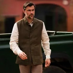 Farlows Linen Rudham Nehru Vest -Shooting Sales Shop f23a0186.4
