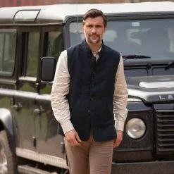 Farlows Linen Rudham Nehru Vest -Shooting Sales Shop f23a0186.9