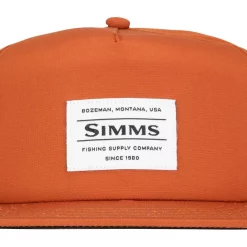 Fishing Cap Simms Unstructured Flat Brim Orange