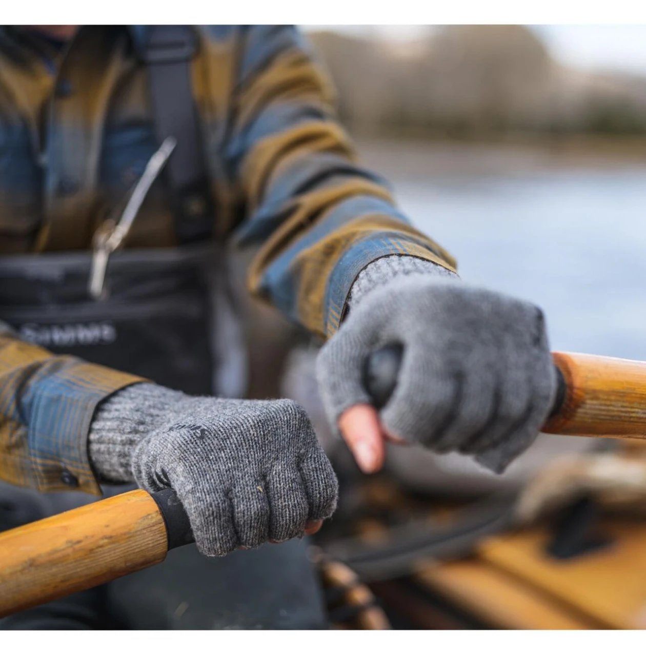 Fishing Gloves Simms Wool 1/2 Finger Steel 6 Fishing Gloves Simms Wool 1/2 Finger Steel - Image 4