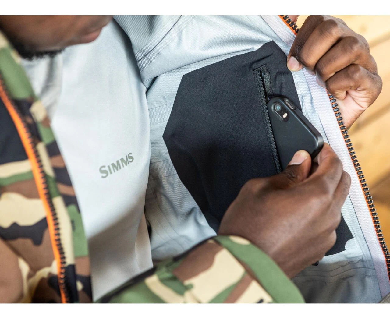 Fishing Jacket Simms CX Woodland Camo 9 Fishing Jacket Simms CX Woodland Camo - Image 7