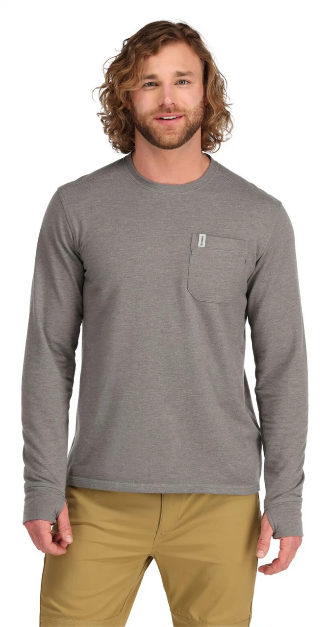 Fishing LS Shirt Simms Henry's Fork Crew Steel Heather 6 Fishing LS Shirt Simms Henry's Fork Crew Steel Heather - Image 4
