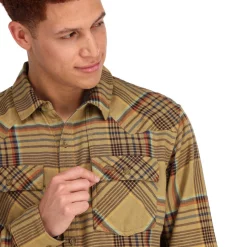 Fishing Shirt Simms Santee Flannel Camel & Navy & Clay Neo Plaid -Shooting Sales Shop fishing shirt simms santee flannel camel navy clay neo plaid.2