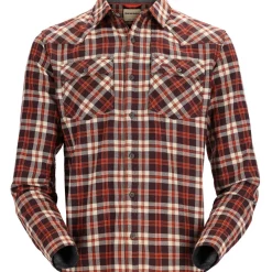Fishing Shirt Simms Santee Flannel Maghoany & Tan Camp Plaid