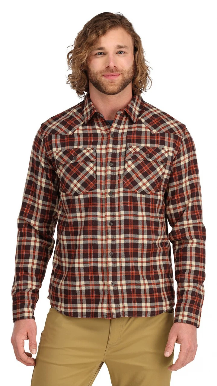 Fishing Shirt Simms Santee Flannel Maghoany & Tan Camp Plaid 8 Fishing Shirt Simms Santee Flannel Maghoany & Tan Camp Plaid - Image 6
