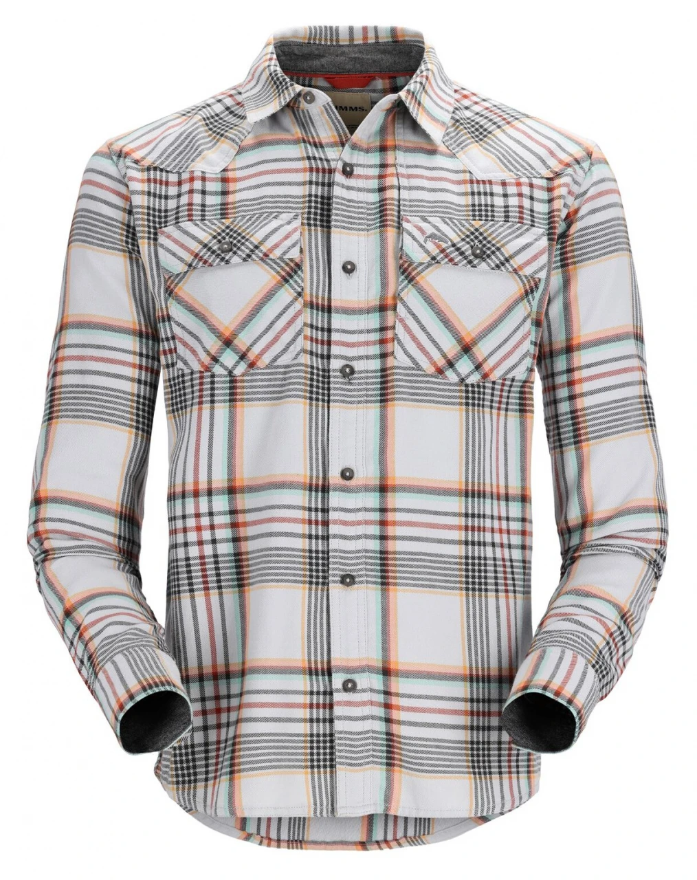 Fishing Shirt Simms Santee Flannel Sterling & Clay & Carbon Neo Plaid 3 Fishing Shirt Simms Santee Flannel Sterling & Clay & Carbon Neo Plaid