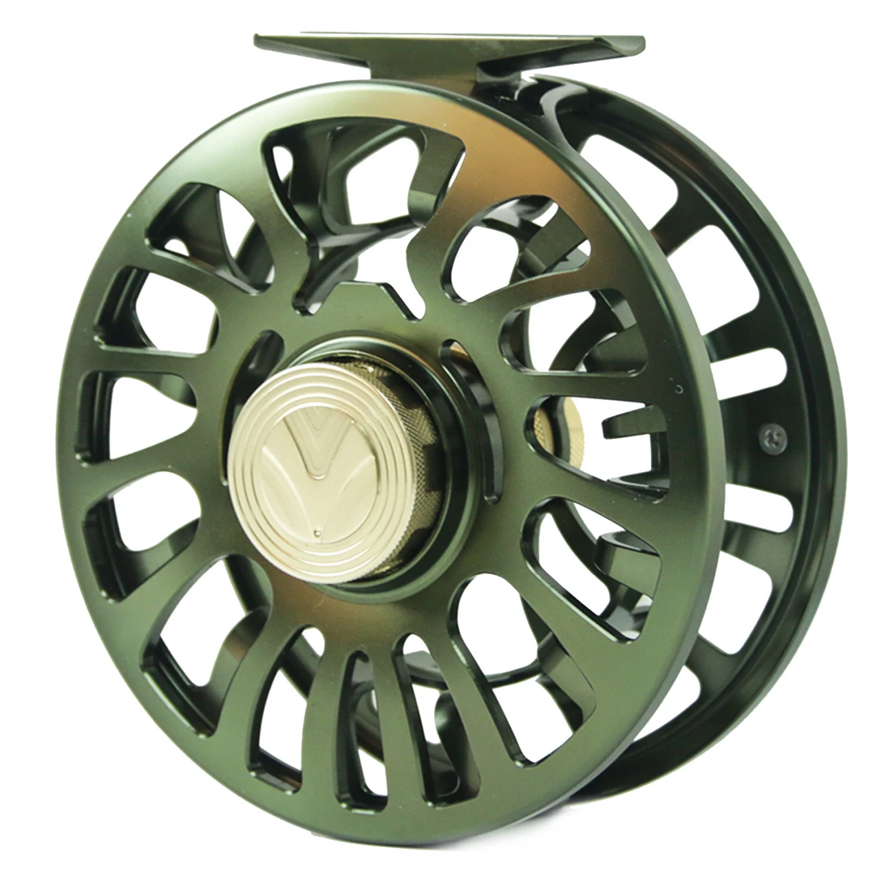 LEICHI Fly Fishing Fly Reel Leichi Shield Olive & Gold 4 LEICHI Fly Fishing Fly Reel Leichi Shield Olive & Gold - Image 2
