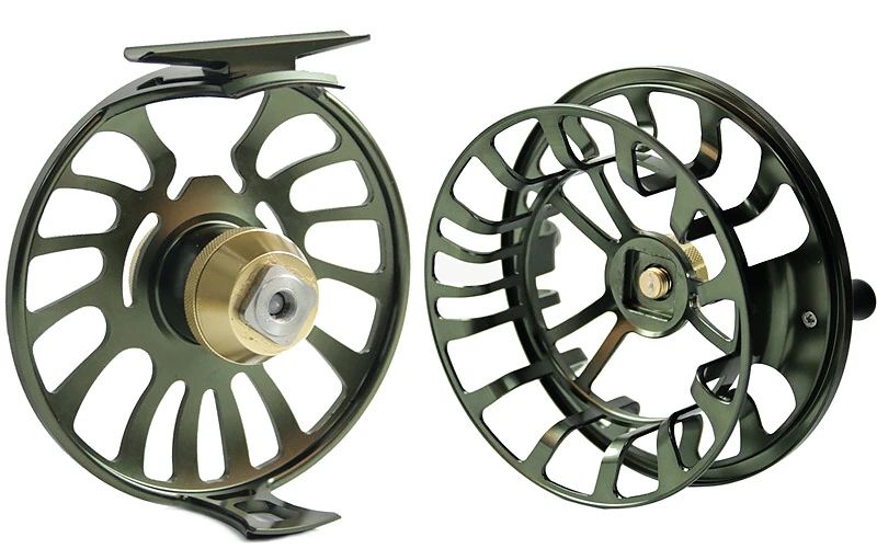 LEICHI Fly Fishing Fly Reel Leichi Shield Olive & Gold 5 LEICHI Fly Fishing Fly Reel Leichi Shield Olive & Gold - Image 3