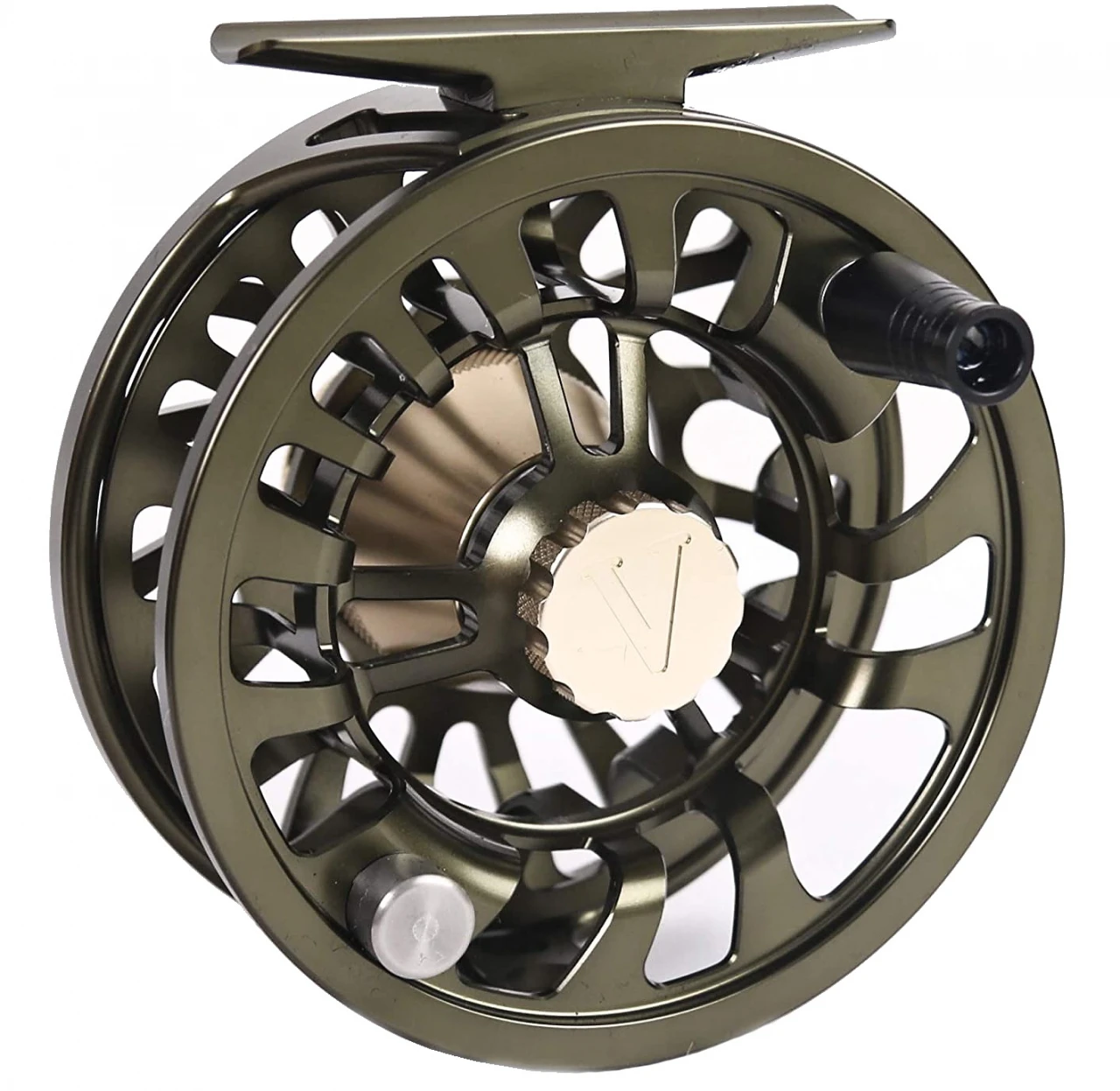 LEICHI Fly Fishing Fly Reel Leichi Shield Olive & Gold 3 LEICHI Fly Fishing Fly Reel Leichi Shield Olive & Gold
