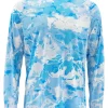 SolarFlex Crewneck Prints Simms Cloud Camo Blue