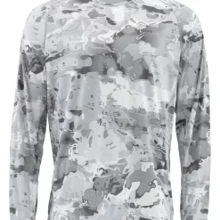 SolarFlex Crewneck Prints Simms Cloud Camo Grey
