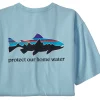 T-Shirt Patagonia Home Water Trout Organic Fin Blue -Shooting Sales Shop t shirt patagonia home water trout organic fin blue