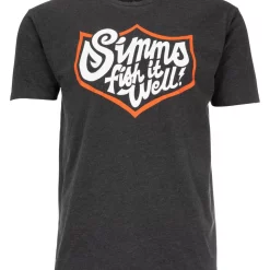T-Shirt Simms Fish It Well Badge Charcoal Heather