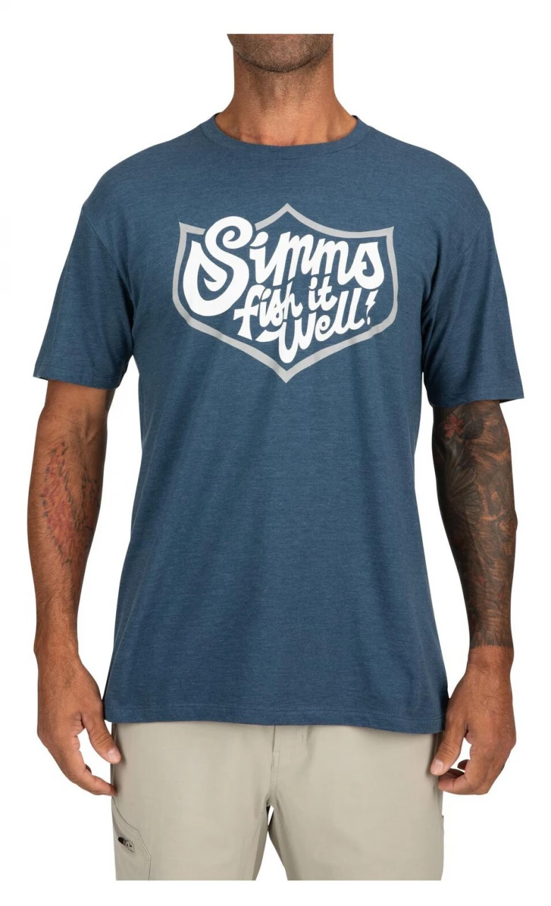 T-Shirt Simms Fish It Well Badge Sailor Blue Heather 4 T-Shirt Simms Fish It Well Badge Sailor Blue Heather - Image 2