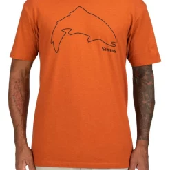 T-Shirt Simms Trout Outline Adobe Heather -Shooting Sales Shop t shirt simms trout outline adobe heather.2
