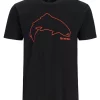 T-Shirt Simms Trout Outline Black -Shooting Sales Shop t shirt simms trout outline black