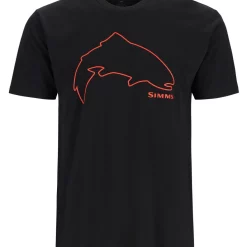 T-Shirt Simms Trout Outline Black