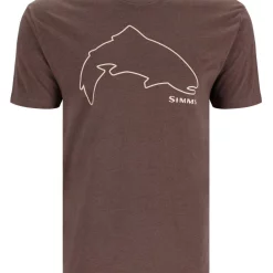 T-Shirt Simms Trout Outline Brown Heather