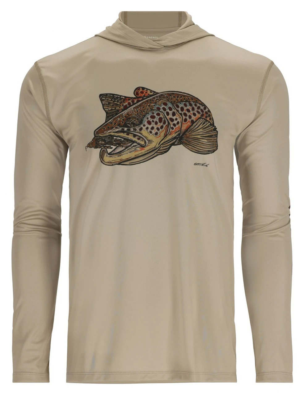 Tech Hoody Simms Artist Series Stone & Brown Trout 3 Tech Hoody Simms Artist Series Stone & Brown Trout