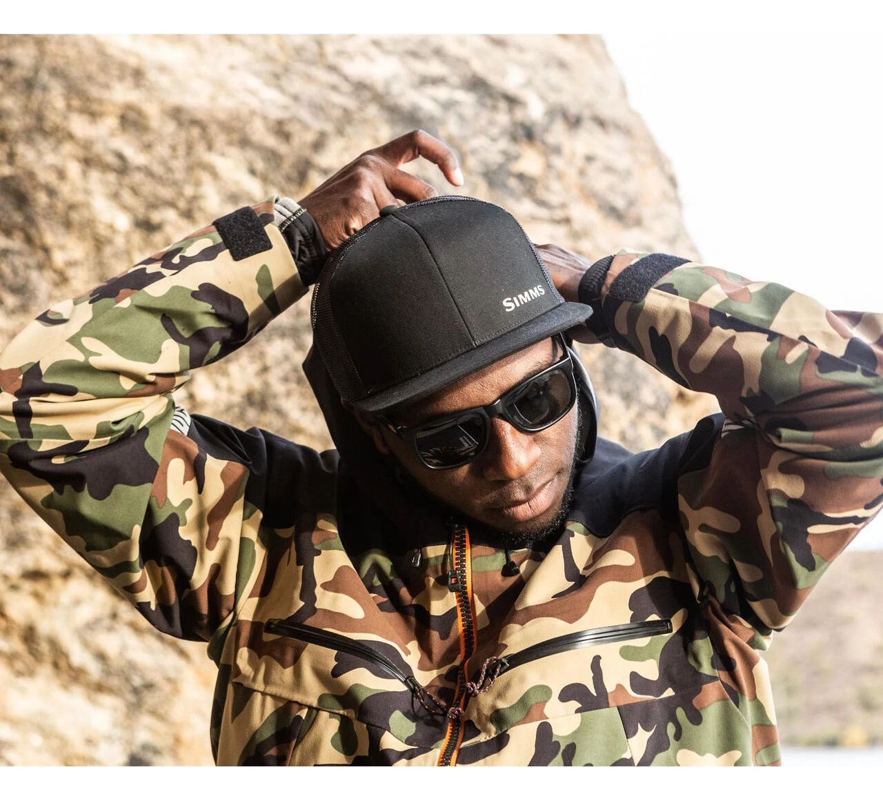 Trucker Cap Simms CX Flat Brim Black 4 Trucker Cap Simms CX Flat Brim Black - Image 2