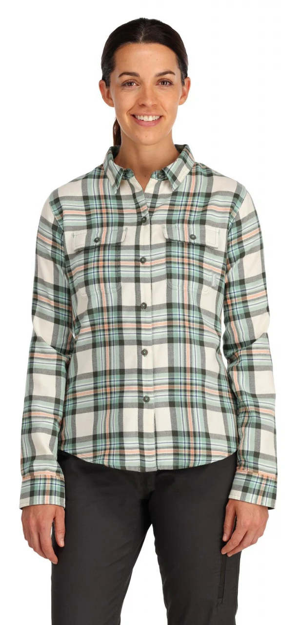 Women's Fishing Shirt Simms Santee Flannel Seafoam Camp Plaid 4 Women's Fishing Shirt Simms Santee Flannel Seafoam Camp Plaid - Image 2