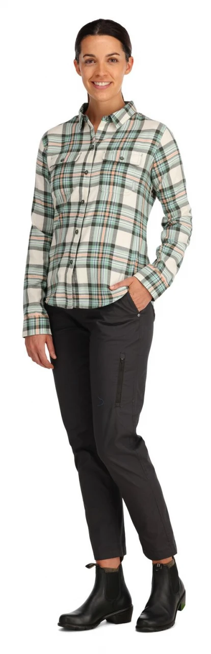 Women's Fishing Shirt Simms Santee Flannel Seafoam Camp Plaid 5 Women's Fishing Shirt Simms Santee Flannel Seafoam Camp Plaid - Image 3
