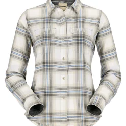 Women's Fishing Shirt Simms Santee Flannel Soft Rose Camp Plaid