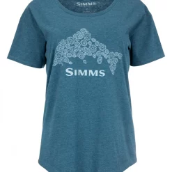 Women's T-Shirt Simms Floral Trout Steel Blue Heather
